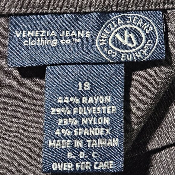 Venezia Woman's Gray Knee-Length Skirt With Back Zipper Rayon Blend Size 18 Offi - Picture 3 of 7